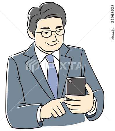 スマートフォンを操作する中高年ビジネスマン 85968628