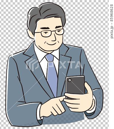 スマートフォンを操作する中高年ビジネスマン 85968628