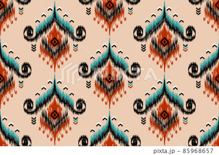 Geometric ethnic oriental ikat pattern traditional Design for background,carpet,wallpaper,clothing,wrapping,Batik,fabric,Vector illustration.embroidery style. 85968657