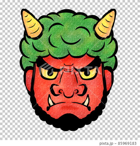 Japanese style brush drawing illustration of red demon Setsubun 85969183