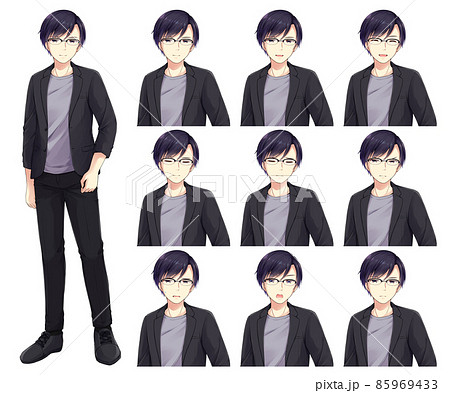 Anime-style male character full-body... - Stock Illustration [85969433] -  PIXTA