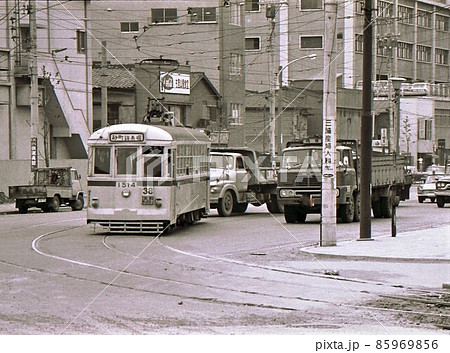 昭和43年　東京の下町を行く都電　38系統　東京都　江東区 85969856