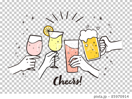 Illustration making a toast 85970914