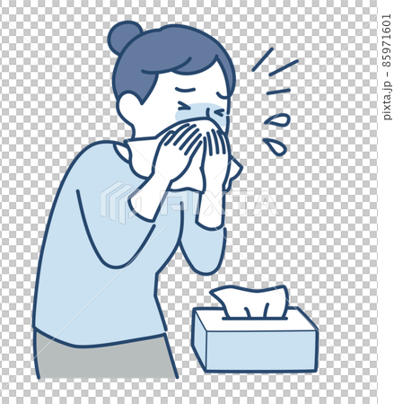 擤鼻涕的女人 85971601