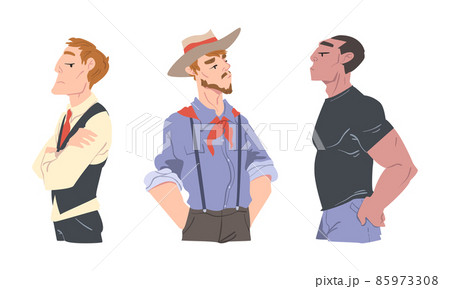 Man with Arrogant Face Expression Proud Looking Vector Set Man with Arrogant Face Expression Proud Looking Vector Set 85973308