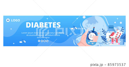 Diabetes Testing Banner Template Flat Design Illustration Editable of Square Background Suitable for Healthcare Social Media or Greetings Card 85973537