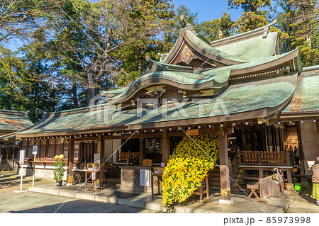 一言主神社　茨城県西地域有数の初詣スポット　拝殿 85973998