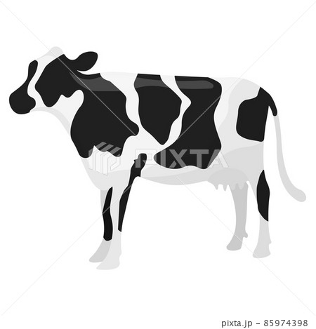 Concept cartoon cattle icon, farm agriculture breeding cow vector illustration, isolated on white. Healthy animal free range. 85974398