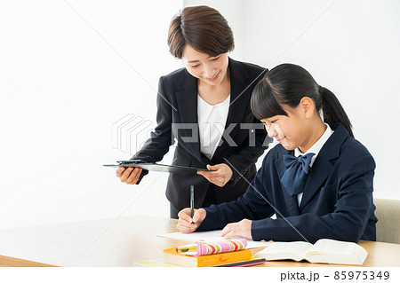 中学生　高校生　女性　勉強　受験　教育　学習 85975349