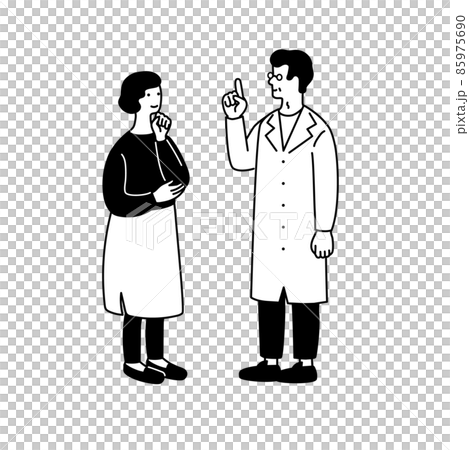 一個簡單的女性聽醫生的插圖 一個簡單的女性聽醫生的插圖 85975690
