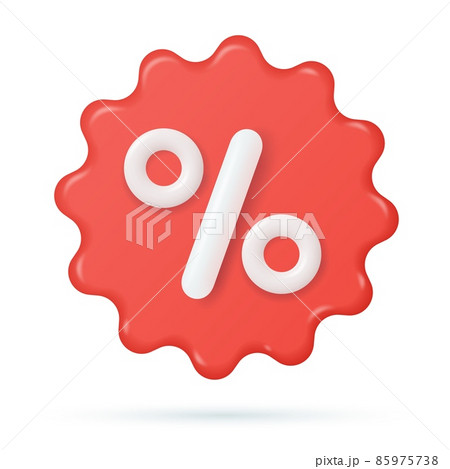 Discount badge icon. 3d rendering. 85975738