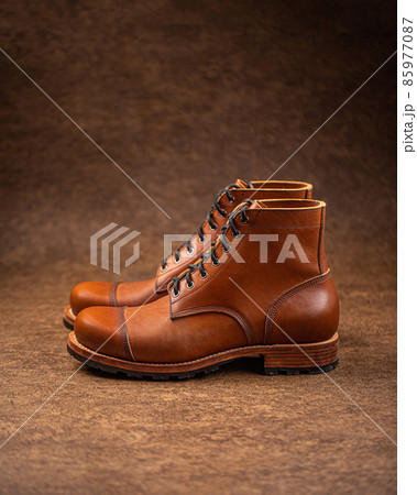 Handcrafted brown leather boots Handcrafted brown leather boots 85977087