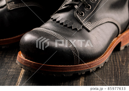 Hand crafted black leather high boots Hand crafted black leather high boots 85977633