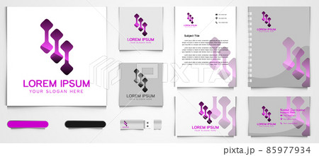 Abstract Purple Digital Logo and business card branding template Designs Inspiration Isolated on White Background Abstract Purple Digital Logo and business card branding template Designs Inspiration Isolated on White Background 85977934