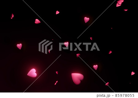 3D Render of many small pink hearts on black background. St Valentine day. Trendy backdrop for your design. Three-dimensional illustration 3D Render of many small pink hearts on black background. St Valentine day. Trendy backdrop for your design. Three-dimensional illustration 85978055