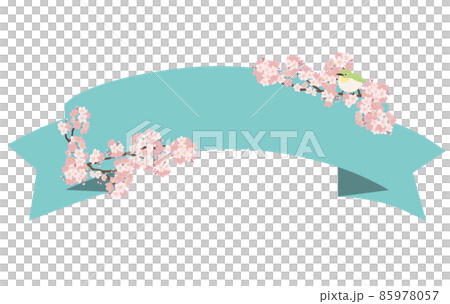 桜リボンフレーム 85978057