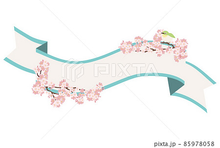 桜リボンフレーム 85978058