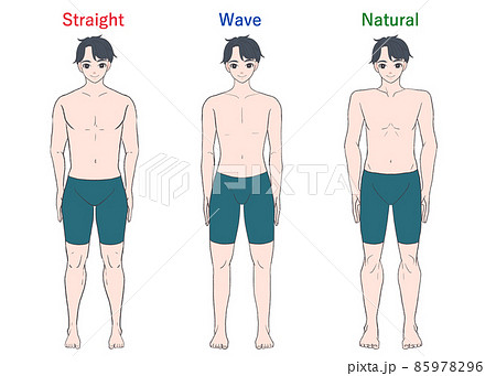 男性骨格診断3タイプイラストのイラスト素材 男性骨格診断3タイプイラストのイラスト素材