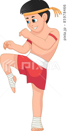 Cartoon cute boy Muay Thai fighter Cartoon cute boy Muay Thai fighter 85978466