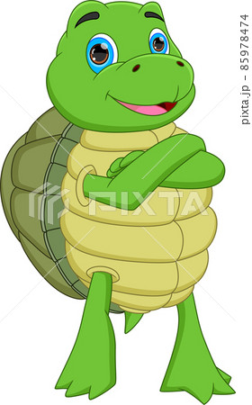 funny turtle cartoon isolated on white background 85978474