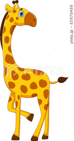 cartoon cute giraffe on white background cartoon cute giraffe on white background 85978489