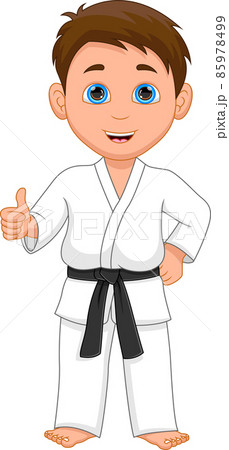 karate kid thumbs up on white background 85978499