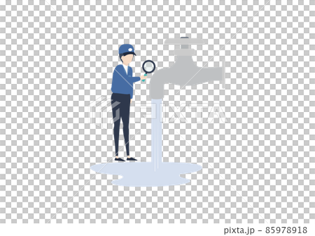檢查供水的工人的插圖素材 85978918