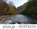 Landscape with mountain river in autumn 85979250
