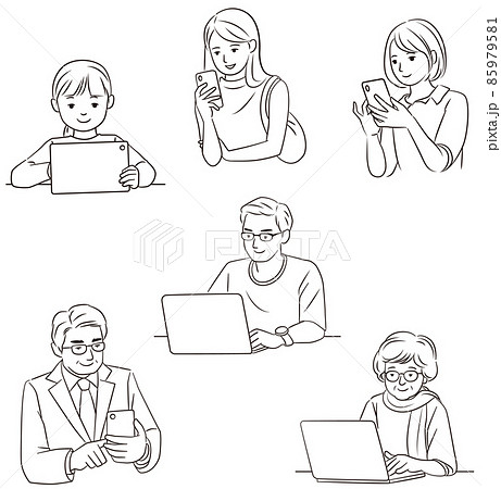 インターネットにアクセスするひとたち インターネットにアクセスするひとたち 85979581