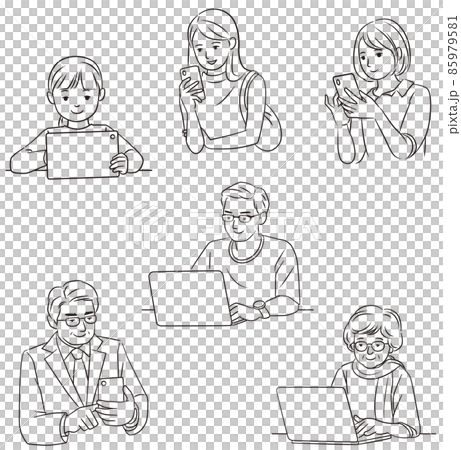 インターネットにアクセスするひとたち インターネットにアクセスするひとたち 85979581