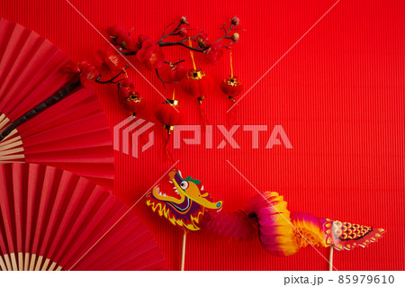 Chinese new year background with paper dragon Chinese new year background with paper dragon 85979610