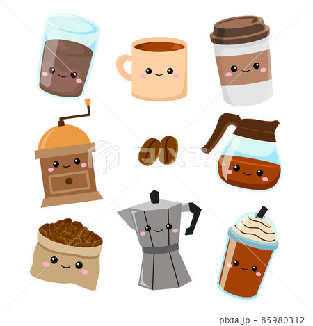 Illustration of coffee utensils - Stock Illustration [44247890