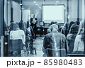 Woman giving presentation on business conference event 85980483