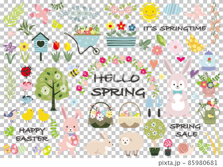 Spring and Easter graphic material set 85980681
