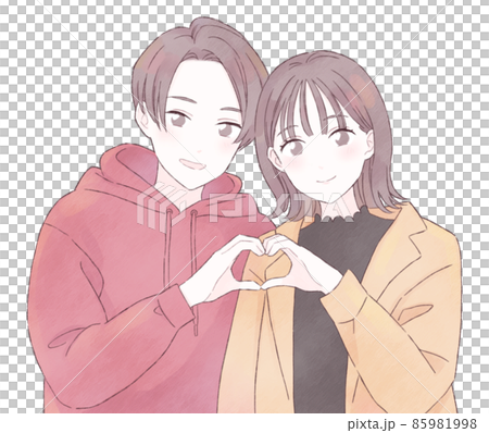 Couple making heart symbol with hand 85981998