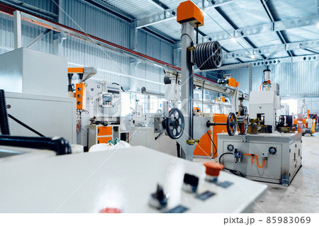 Inside the new factory manufacturing electrical cable. Cable production. 85983069