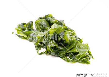 Fresh seaweed wakame isolated on white background. Copy space. Japanese food 85983690