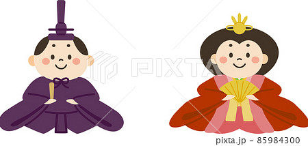ひな祭り お雛様とお内裏様のイラストのイラスト素材