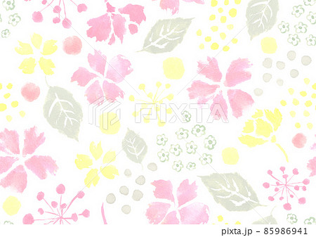 水彩で描いた桜の模様の背景 85986941