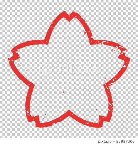 復古櫻花郵票風格插圖_沒有字母 復古櫻花郵票風格插圖_沒有字母 85987306