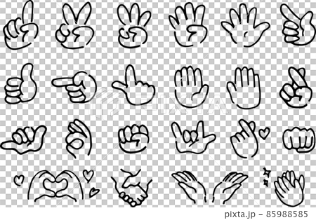 粗糙的手寫手標誌標記集插圖(僅限線條) 粗糙的手寫手標誌標記集插圖(僅限線條) 85988585