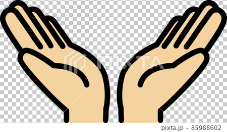 Mark illustration of a rising hand that supports from below Mark illustration of a rising hand that supports from below 85988602