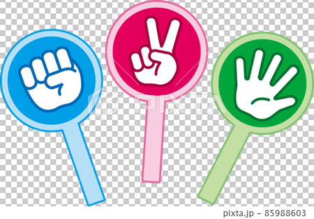 Rock-paper-scissors hand mark tag illustration Rock-paper-scissors hand mark tag illustration 85988603