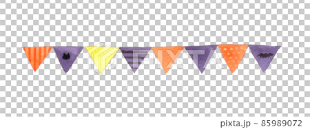 Hand-painted watercolor Halloween color flag 85989072