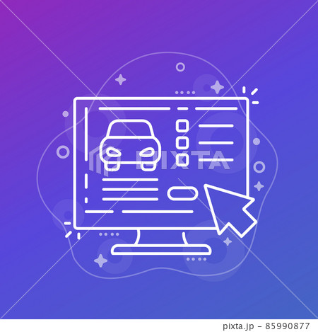 buy car online, line vector illustration buy car online, line vector illustration 85990877