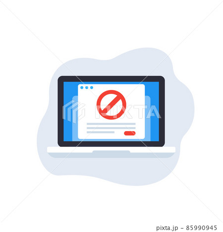 blocked web page, website vector icon 85990945