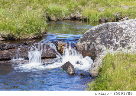 Photograph of a creek flowing through the Snowy Mountains in Australia Photograph of a creek flowing through the Snowy Mountains in Australia 85991789