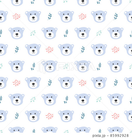 Cute bear Seamless pattern. Cartoon Animals in forest background. Vector illustration 85992928