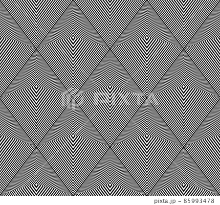Seamless diamonds op art pattern. 3D illusion effect. Seamless diamonds op art pattern. 3D illusion effect. 85993478