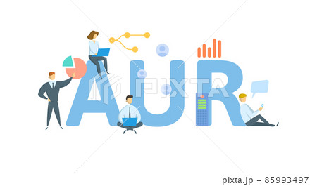 AUR, Average Unit Retail. Concept with keyword, people and icons. Flat vector illustration. Isolated on white. 85993497